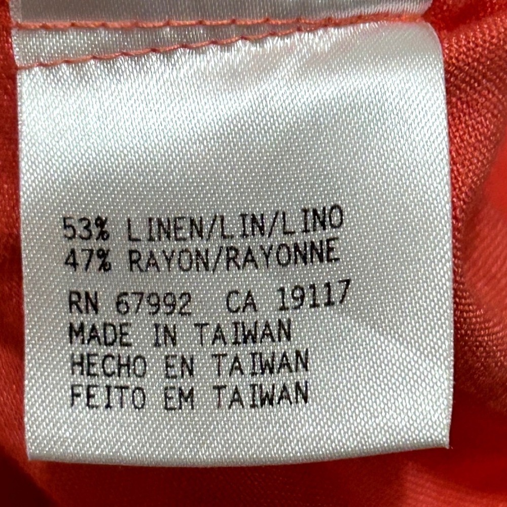 Womens 1X Vintage Sigrid Olsen Sport Linen Rayon Coral Pant Set Resort Coastal - Picture 5 of 16